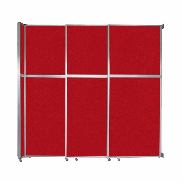 Operable Wall Sliding Room Divider 9'9" x 10'3/4" Red Fabric